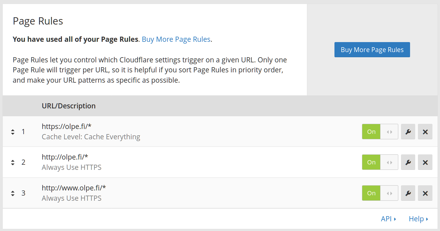 Cloudfare page rules